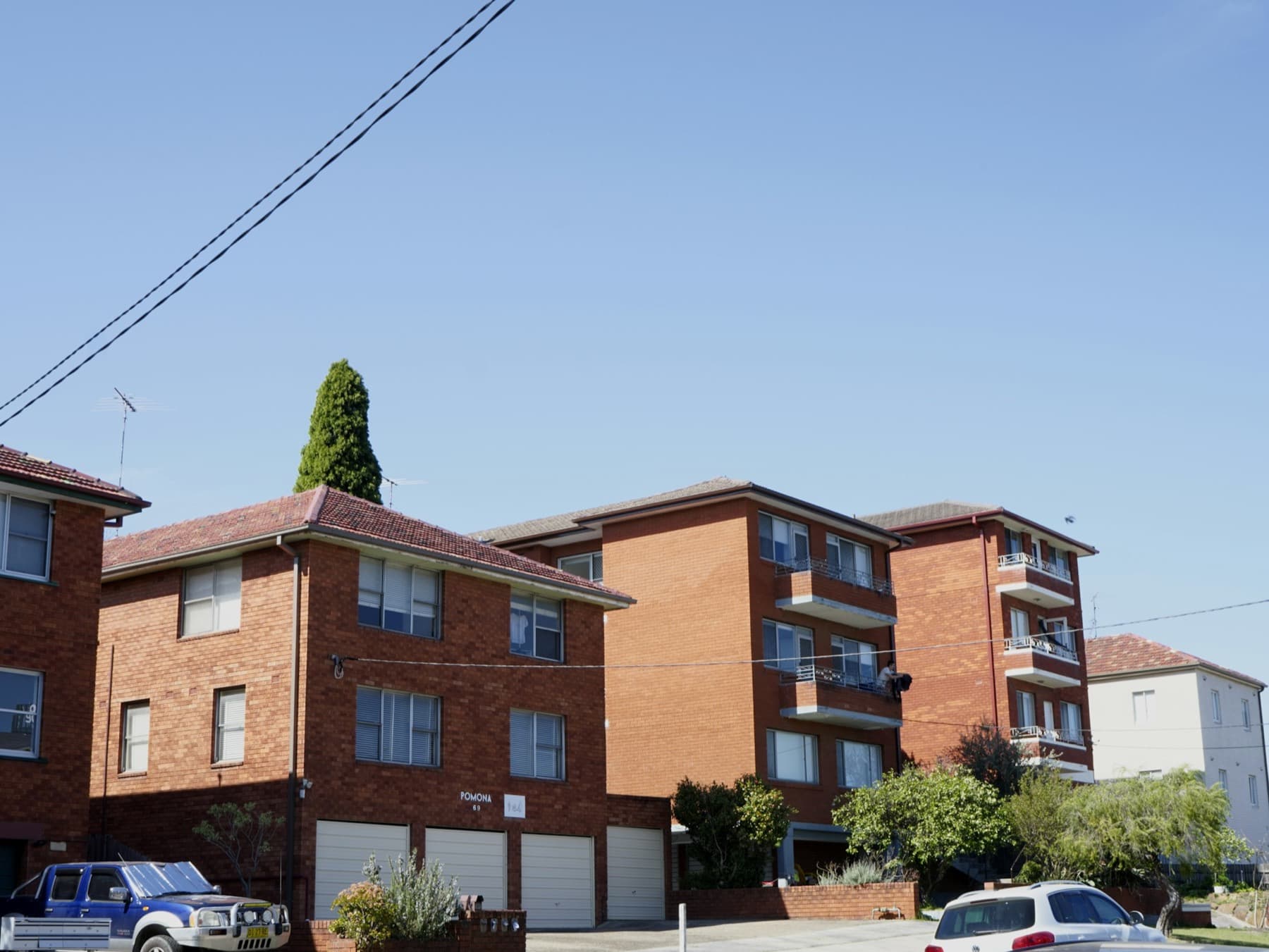 Red-brick walk-up flats